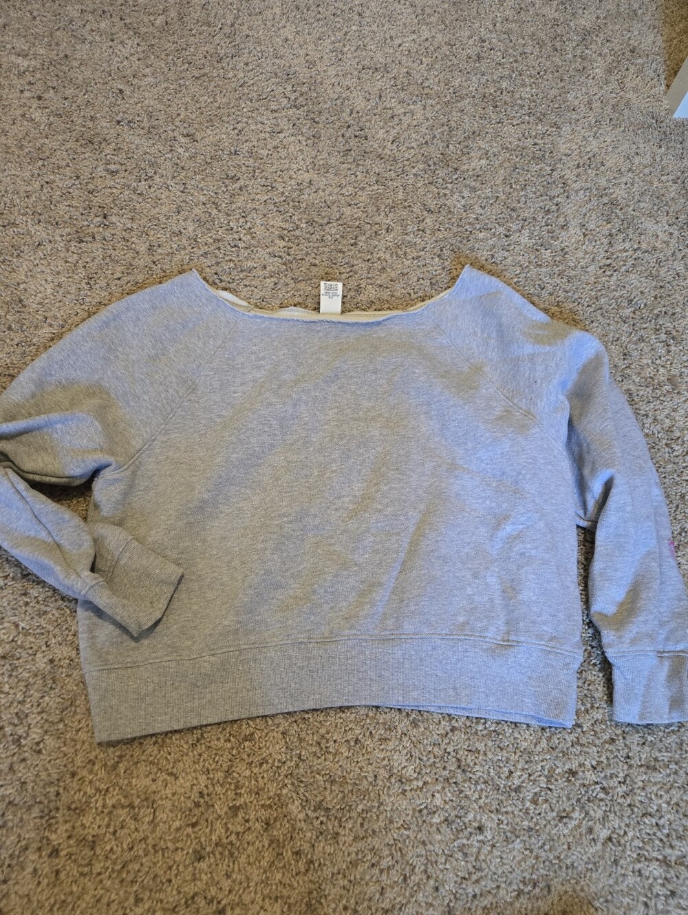 Pink Light Gray Women's Pullover Sweatshirt